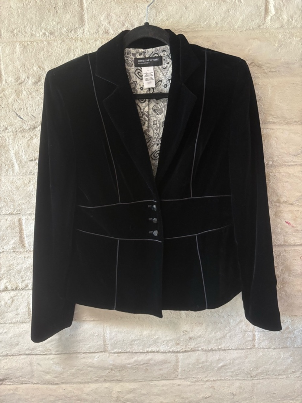 Jones New York Collection Velvet Vtg Jacket-Size 4